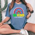 Autism Son Child Daughter Mom Rainbow Be Kind Women's Oversized Comfort T-shirt Blue Jean