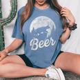 Bear Deer Beer Day Drinking Adult Humor Women's Oversized Comfort T-Shirt Blue Jean