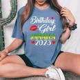 Birthday Jamaica Girl Lips 30Th 50Th Party Matching 2023 Women's Oversized Comfort T-Shirt Blue Jean