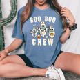 Boo Boo Crew Ghost Halloween Paramedic Nurse Rn Er Nicu Lpn Women's Oversized Comfort T-Shirt Blue Jean