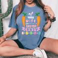 Carrots Bunny Face Will Trade Wife For Easter Candy Eggs Women's Oversized Comfort T-Shirt Blue Jean