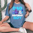 Dad Of The Birthday Boy Llama Family Party Decorations Women's Oversized Comfort T-Shirt Blue Jean