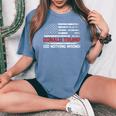 Donald Trump Did Nothing Wrong Us Flag Vintage Women's Oversized Comfort T-Shirt Blue Jean