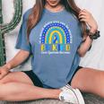 Down Syndrome Blue Yellow Rainbow Down Syndrome Awareness Women's Oversized Comfort T-shirt Blue Jean
