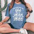 Girl Out Of Ukiah Ca California Home Roots Usa Women's Oversized Comfort T-Shirt Blue Jean