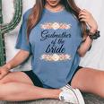 Godmother Of Bride Wedding Bridal Shower Party Womens Women's Oversized Comfort T-shirt Blue Jean
