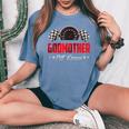 Godmother Pit Crew Birthday Racing Car Family Matching Race Women's Oversized Comfort T-Shirt Blue Jean
