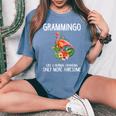 Grammingo Like An Grandma Only Awesome Floral Women's Oversized Comfort T-shirt Blue Jean