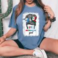 Half Mexican And Guatemalan Mexico Guatemala Flag Girl Women's Oversized Comfort T-Shirt Blue Jean