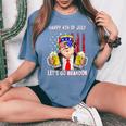 Happy 4Th Of July Lets Go Beer Brandon Trump Beer America Women's Oversized Comfort T-shirt Blue Jean