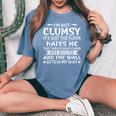 I'm Not Clumsy Sayings Sarcastic Boys Girls Women's Oversized Comfort T-Shirt Blue Jean