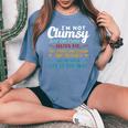 Im Not Clumsy Sarcastic Women Men Girl Boy Funny Saying Women's Oversized Graphic Print Comfort T-shirt Blue Jean