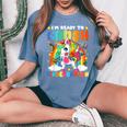 I'm Ready To Crush Kindergarten Dabbing Unicorn Cute Girls Women's Oversized Comfort T-Shirt Blue Jean