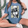 Japanese Anime Girl Waifu Japan Kawaii Otaku Women's Oversized Comfort T-Shirt Blue Jean