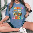 Last Day Of Schools Out For Summer Teacher Sunglasses Groovy Women's Oversized Comfort T-shirt Blue Jean
