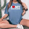 I Love My Girlfriend I Heart My Girlfriend Women's Oversized Comfort T-Shirt Blue Jean