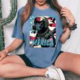 Merica Patriotic Black Labrador 4Th Of July Duck Hunting Women's Oversized Graphic Print Comfort T-shirt Blue Jean