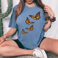 Monarch Butterfly -Milkweed Plants Butterflies Women's Oversized Comfort T-Shirt Blue Jean