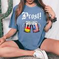 Prost Beer German American Flag Oktoberfest Women's Oversized Comfort T-Shirt Blue Jean