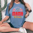Race Car Birthday Party Matching Family Mama Pit Crew Women's Oversized Comfort T-Shirt Blue Jean