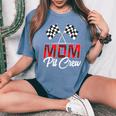 Race Car Birthday Party Racing Family Mom Pit Crew Women's Oversized Comfort T-Shirt Blue Jean