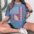 Ragamuffin Cat 4Th Of July Patriotic American Flag Paws Women's Oversized Comfort T-Shirt Blue Jean