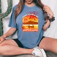 Retro Camp Counselor Crystal Lake With Blood Stains Counselor Women's Oversized Comfort T-Shirt Blue Jean