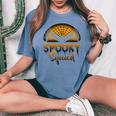 Retro Halloween Costume Scary Spooky Horror Spooky Squad Halloween Costume Women's Oversized Comfort T-Shirt Blue Jean