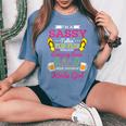 Sassy Flip Flop Camping Beer Drinking Girl Summer Camp Women's Oversized Comfort T-shirt Blue Jean