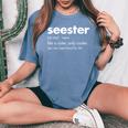 Seester Definition Apparel Best Friend For Life Women's Oversized Comfort T-shirt Blue Jean