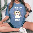 Shih Tzu Mom Mummy Mama Mum Mommy Mother's Day Mother Owner Women's Oversized Comfort T-Shirt Blue Jean