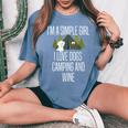 Im A Simple Girl I Love Dogs Camping And Wine Camper Women's Oversized Comfort T-shirt Blue Jean
