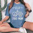 Slp And Dog Mom Daisy Cute Women's Oversized Comfort T-shirt Blue Jean