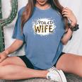 Spoiled Wife Leopard Cheetah Mother Mama Mom Fiance Women's Oversized Comfort T-shirt Blue Jean