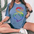 Squirrels Are Love Lgbt Rainbow Pride Women's Oversized Graphic Print Comfort T-shirt Blue Jean