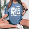 Student Council Vibes Retro Groovy School Student Council Women's Oversized Comfort T-Shirt Blue Jean