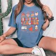 Teacher Thanksgiving One Thankful Teacher Fall Women's Oversized Comfort T-Shirt Blue Jean
