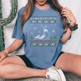 Ugly Christmas Sweater For Narwhal Lovers Ugly Women's Oversized Comfort T-Shirt Blue Jean
