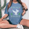Ugly Xmas Eagle Ugly Christmas Sweater Women's Oversized Comfort T-Shirt Blue Jean