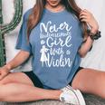 Never Underestimate A Girl With A Violin Cool Quote Women's Oversized Comfort T-Shirt Blue Jean