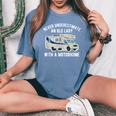 Never Underestimate An Old Lady With A Motorhome Women's Oversized Comfort T-Shirt Blue Jean
