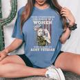 Never Underestimate The Power Of A Army Veteran Women's Oversized Comfort T-Shirt Blue Jean