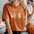 Nicu Nurse Halloween Cutest Pumpkins Mother Baby Nurse Fall Women's Oversized Comfort T-Shirt Crimson