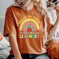 Proud To Teach Multilingual Learners Maestra Spanish Teacher Women's Oversized Comfort T-Shirt Crimson