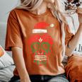 Sugar Skull Santa Hat Mexican Christmas Xmas Pj Women's Oversized Comfort T-Shirt Crimson