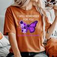 Alzheimer's Awareness I Will Remember You Butterfly Women's Oversized Comfort T-Shirt Yam