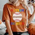 Baseball Lover Autism Awareness Puzzle Be Kind Kindness Women's Oversized Comfort T-shirt Yam