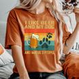 I Like Beer My Dog And Maybe 3 People Dog Lover Women's Oversized Comfort T-Shirt Yam