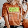 Behavioral Therapist Facts Analyst Behavior Tech Women Oversized Print Comfort T-shirt Yam