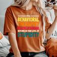 Behavioral Therapist Retro Vintage Rbt Analyst Behavior Tech Women Oversized Print Comfort T-shirt Yam